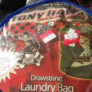 Tony Hawk Red and Black Drawstring Laundry Bag